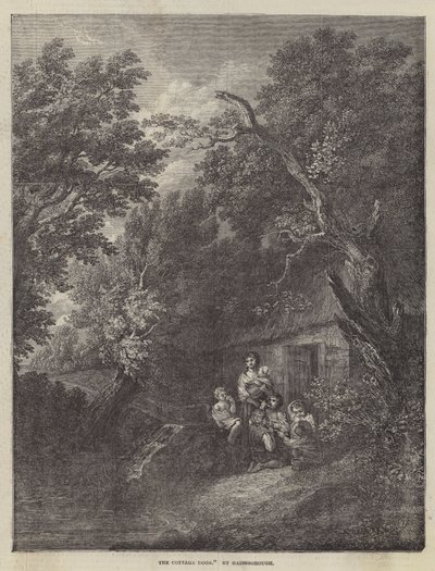 De cottage deur door Thomas Gainsborough